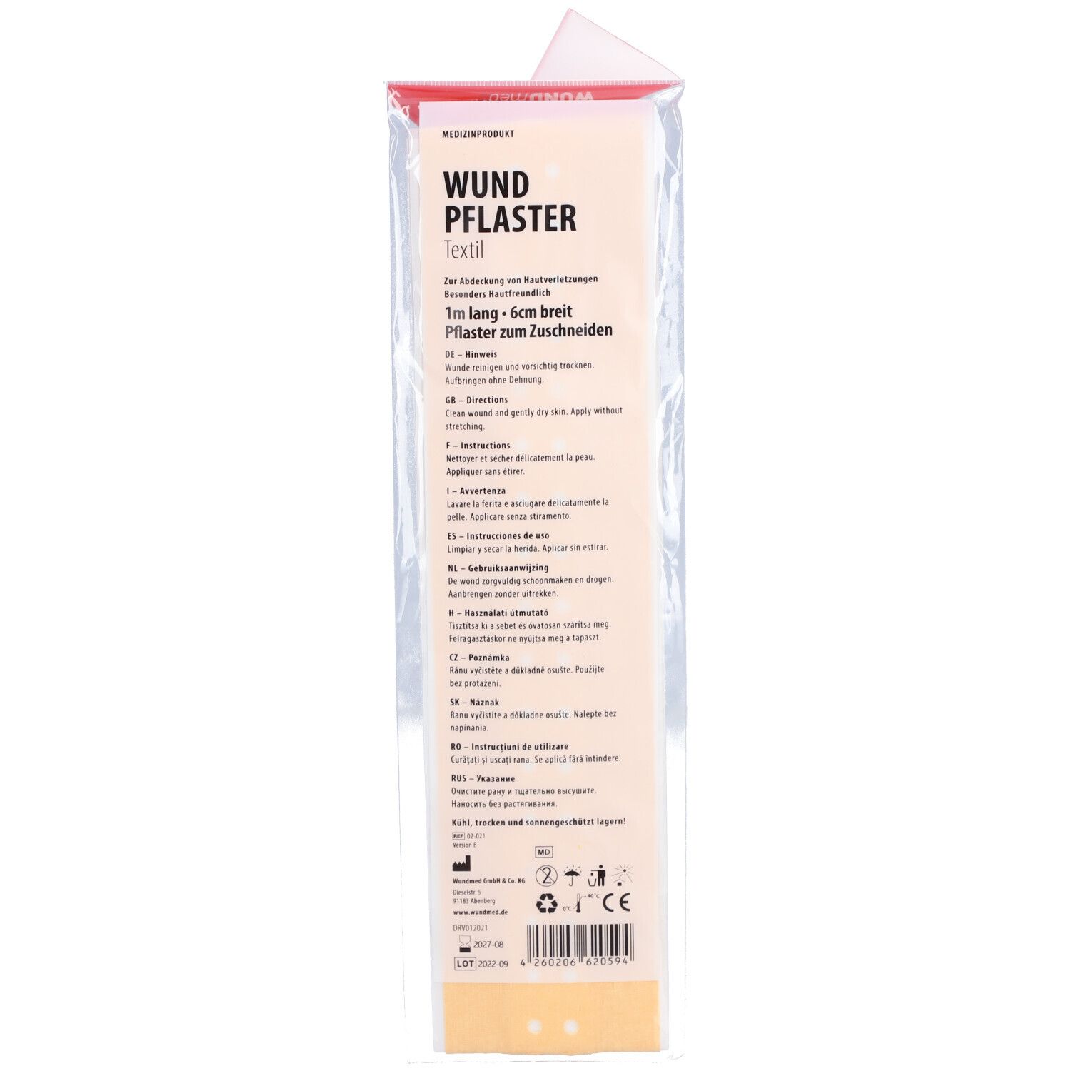 WUNDmed® Wundpflaster Textil 1 m x 6 cm