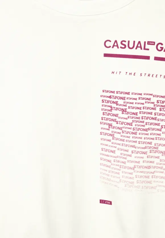 Casual T-Shirt mit Print - broken white