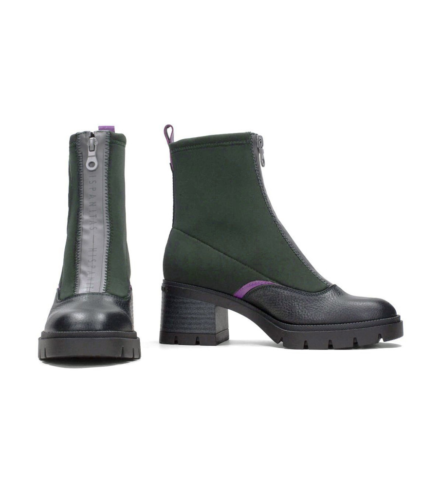 Botas de cano curto Hispanitas Everest em couro verde - Altura do salto: 6,5 cm