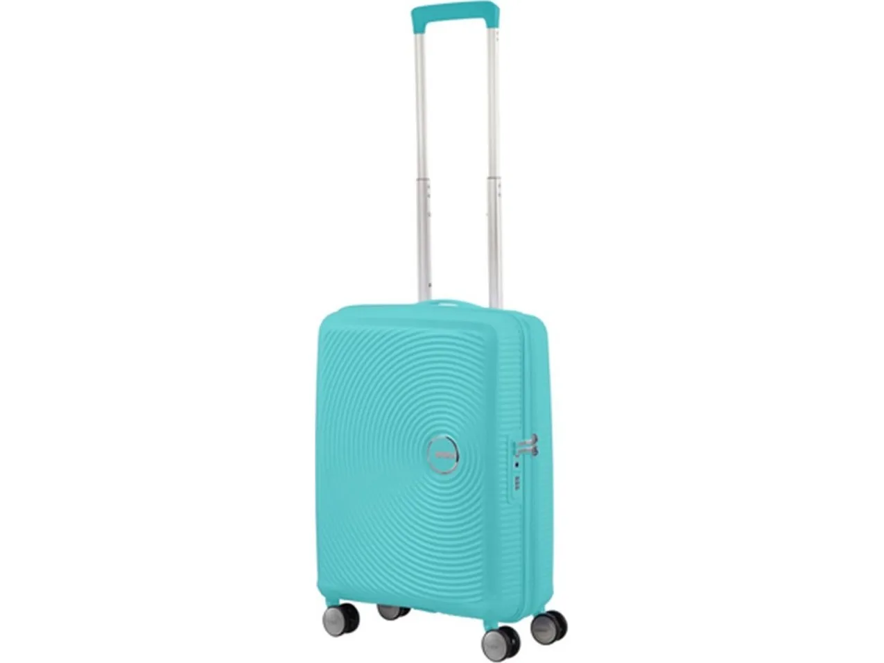 American Tourister Sounbox Spinner Expandable (4 wheels) 55cm, Trolley, Hård skal, Blå, Poolside Blue, Lille, Polypropylen (PP)
