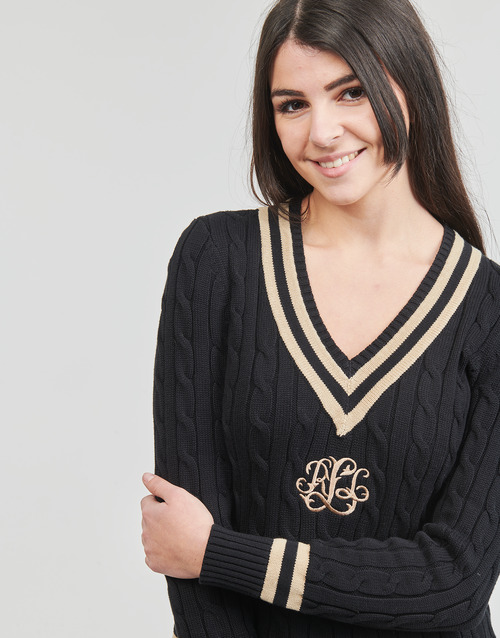 Lauren Ralph Lauren - MEREN-LONG SLEEVE-PULLOVER Negro / Beige