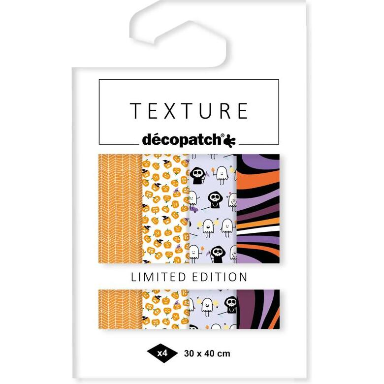 Assortiment 4 papiers foil Halloween - Assortiment