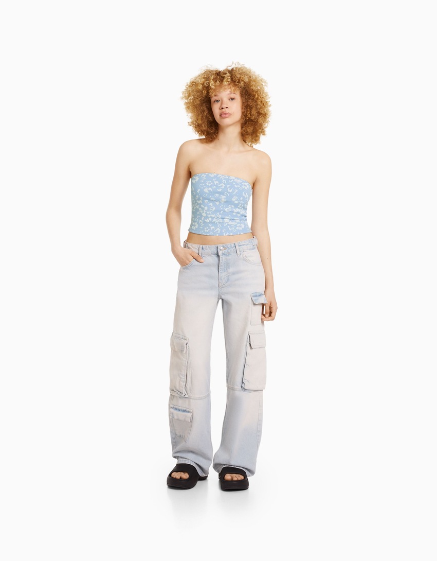 Top bandeau estampado