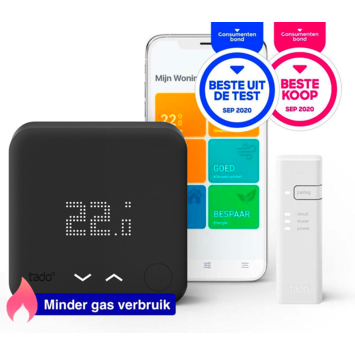 Tado Starters Kit Thermostaat V3+ Bedraad Zwart