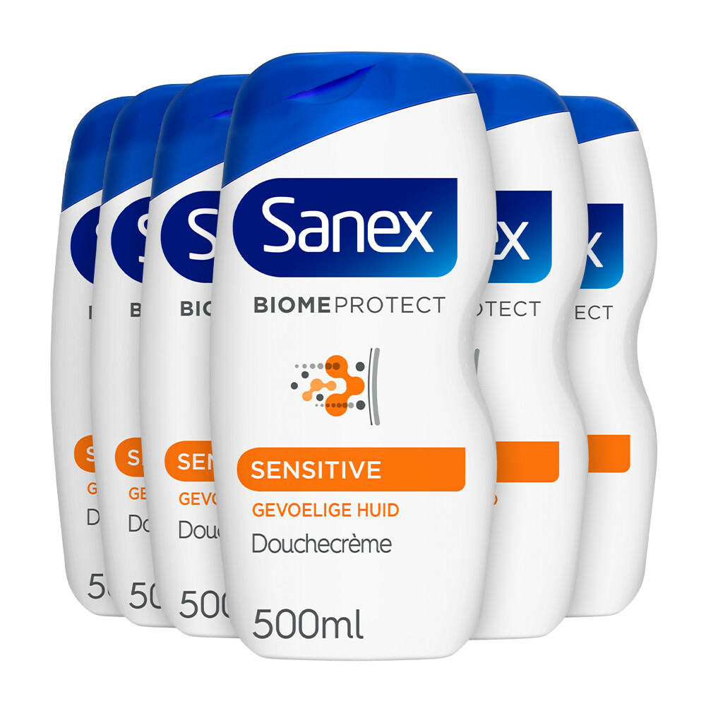6x Sanex Douchegel Dermo Sensitive500 ml