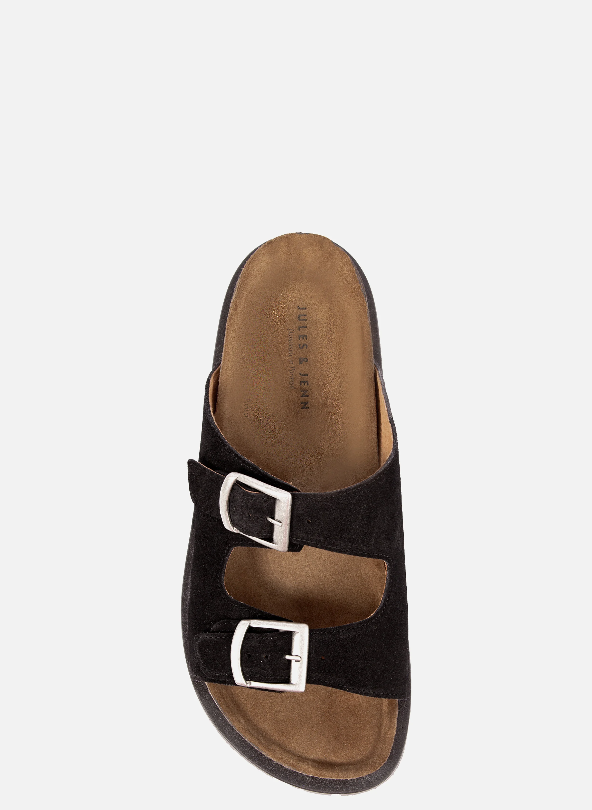 Mules liège cuir daim | Noir