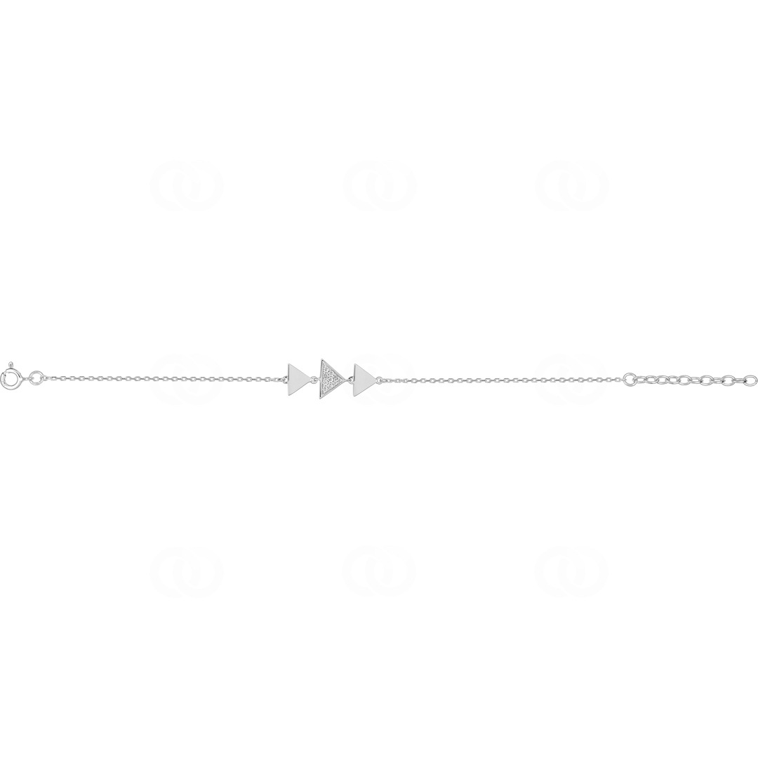 Armband 925 Silber rhodiniert mit Zirkonia 19cm