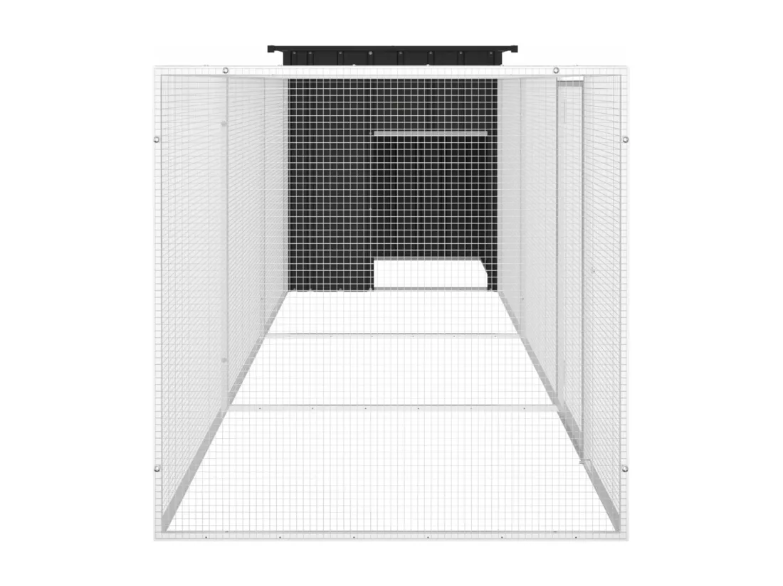 Poulailler Anthracite 400x91x100 cm Acier galvanisé