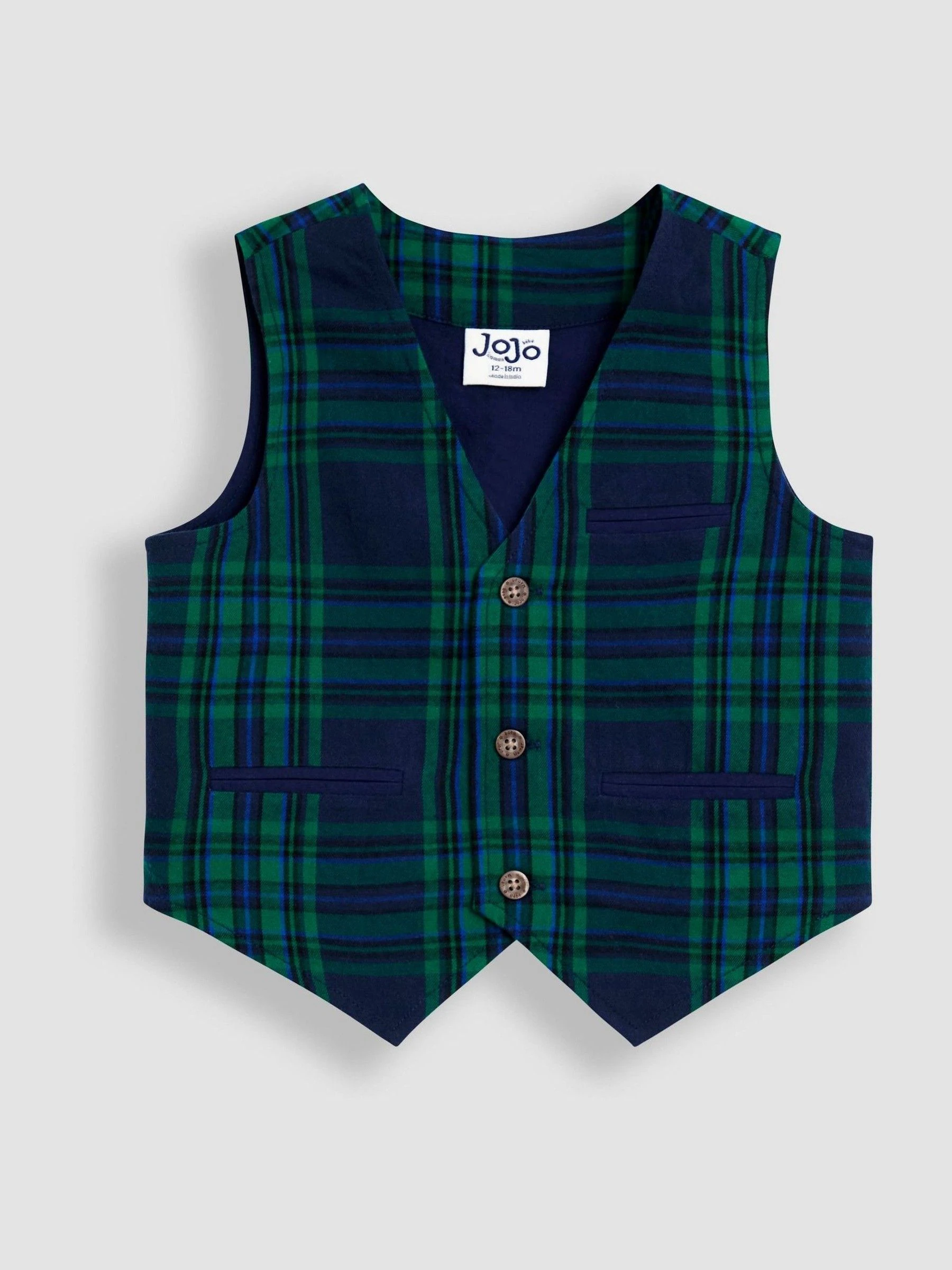 Donkerblauw - JoJo Maman Bébé 3-Piece Bow Tie Waistcoat & Shirt Set