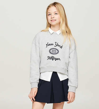 Tommy Hilfiger Bluse - NEU bestickt - Light Grey Heather