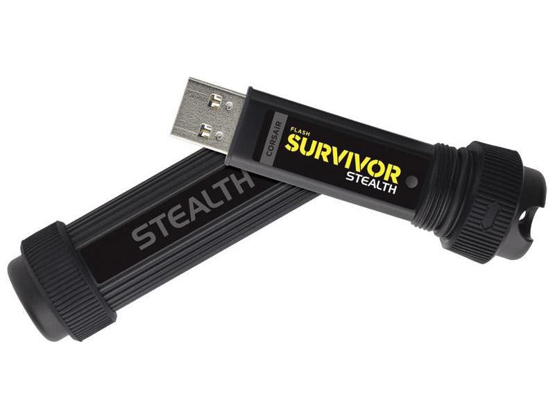 Corsair USB-Stick Flash Survivor Stealth USB 3.0 512 GB USB-Stick mit 512 GB Speicherkapazität und 70 MB/s Lesegeschwindigkeit