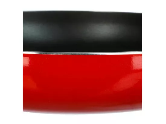 Poêle en aluminium - D. 30 cm - À induction - Rouge