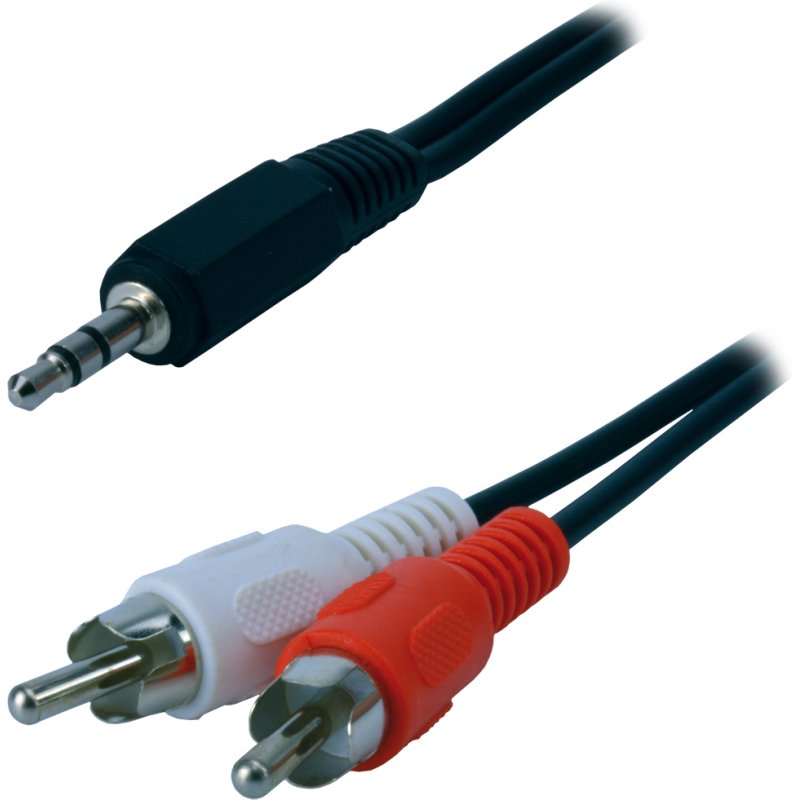 MCL 3.5mm/2 x RCA câble audio 10 m 3,5mm Noir, Rouge, Blanc