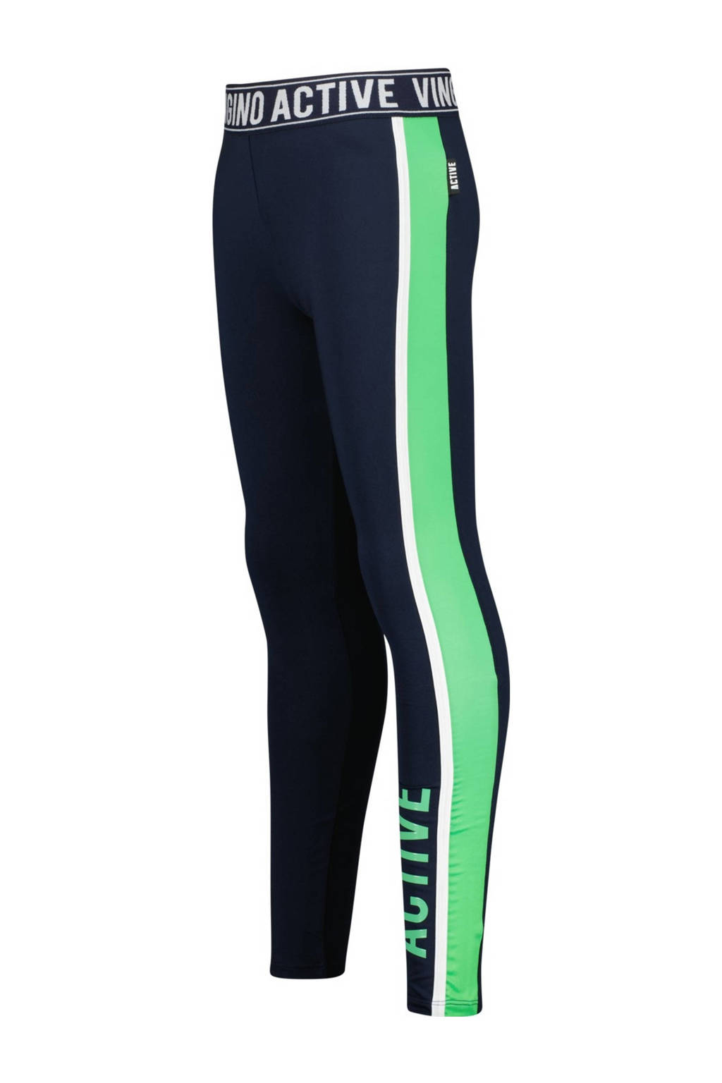 Vingino sportlegging Shelby diep donkerblauw/neon groen