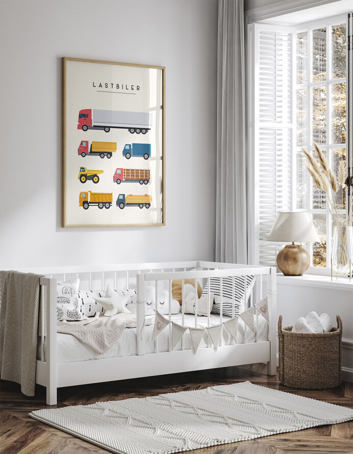 Poster & Frame Citatplakat - Lastbiler – Børneplakat Flerfarvet