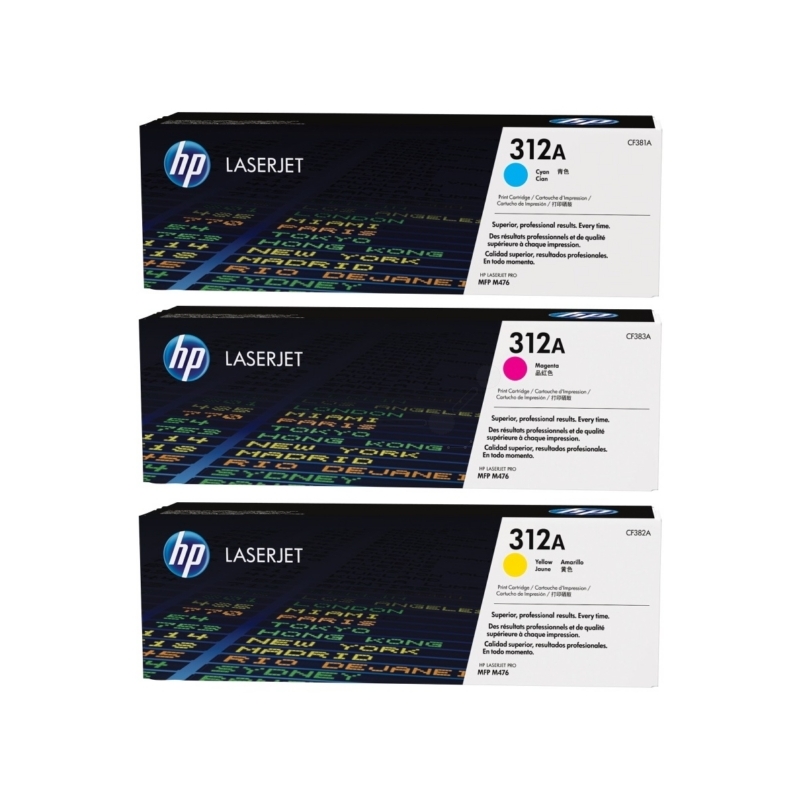 HP 312A CMY (CF440AM) Toner Multipack, cyan, gelb, magenta