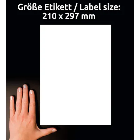 Avery Zweckform 6119 Universal-Etiketten,A4 mit ultragrip,210 x 297 mm, 30 Bogen/30 Etiketten, weiß