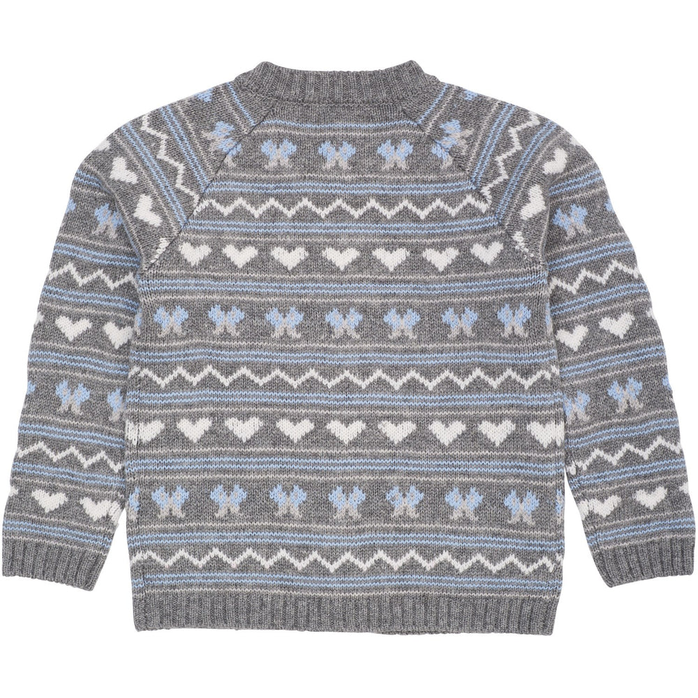 Køb COPENHAGEN COLORS Dk Grey Comb Cashmere Pattern Cardigan