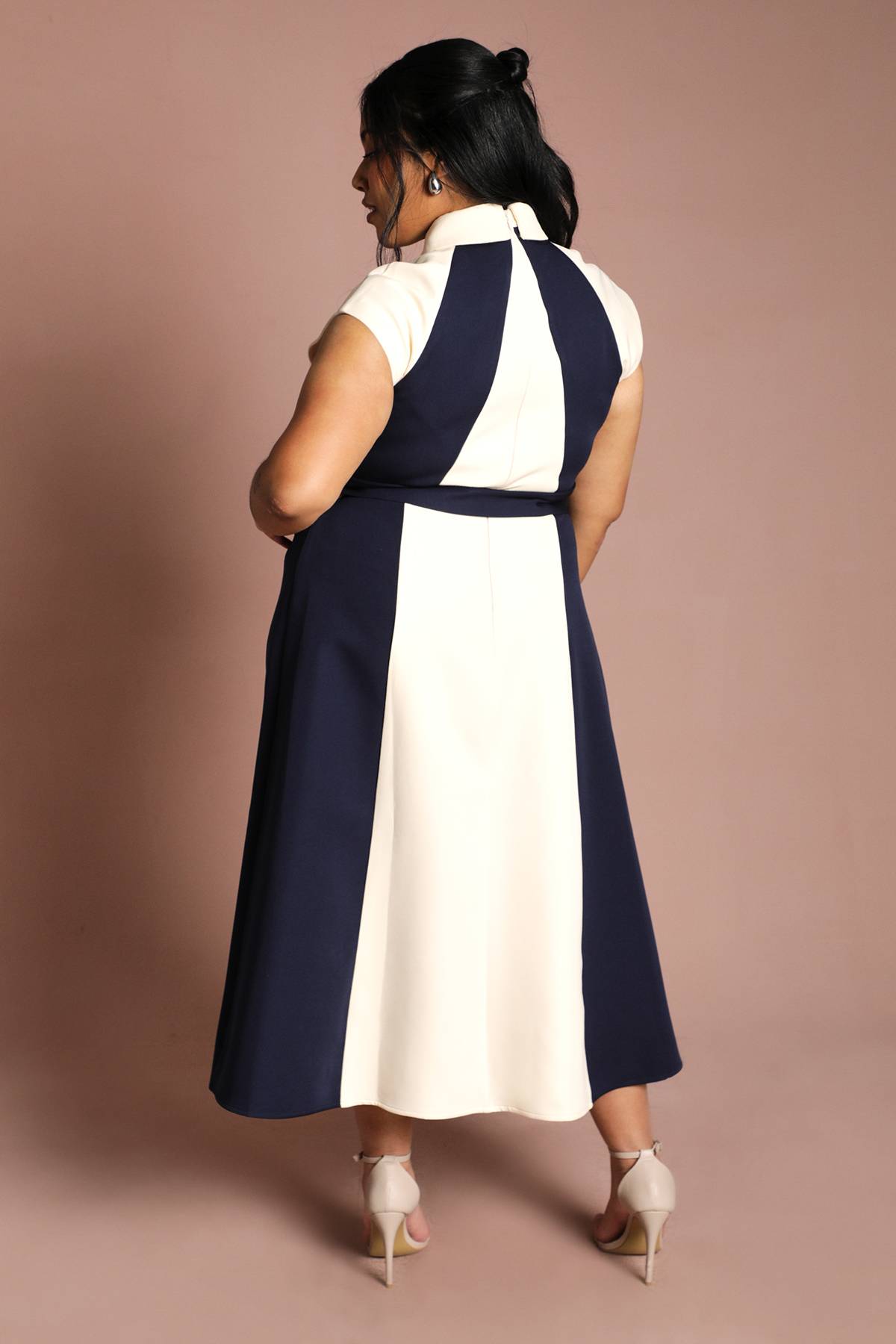 Coast Robe Midi Grande Taille À Panneaux Color Block