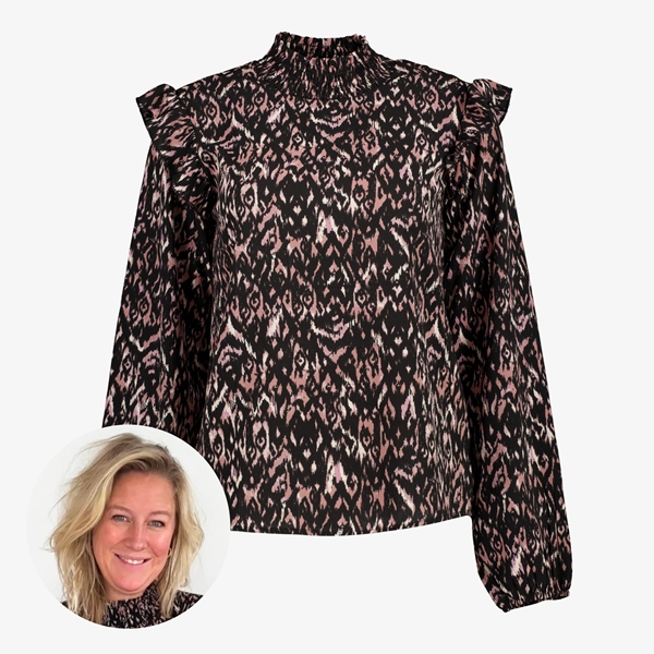 TwoDay dames blouse met ruches zwart