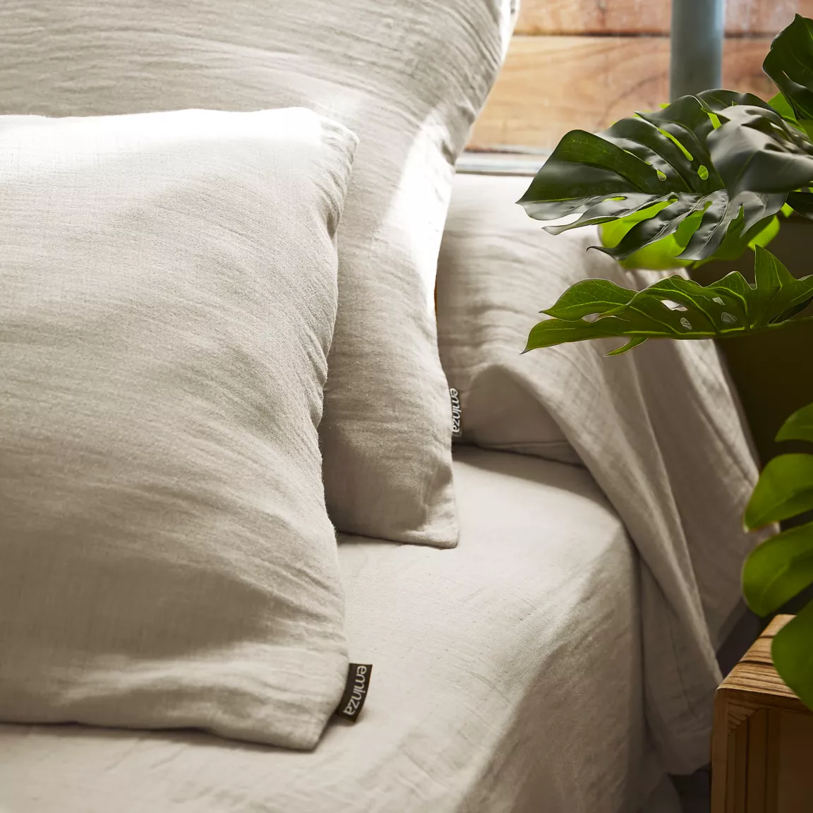 Housse de couette gaze de coton (140 x 200 cm) Gaïa Beige pampa