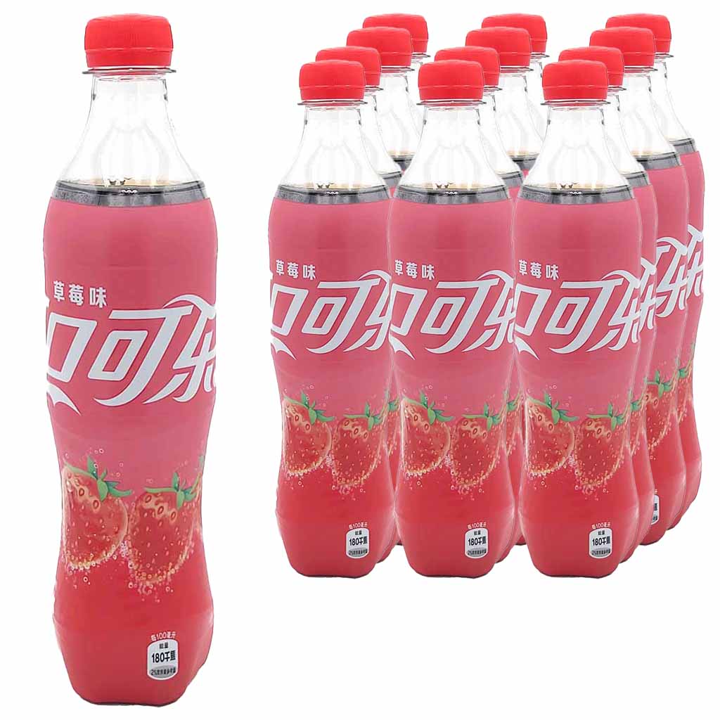 12x Coca-Cola Strawberry PET á 0,5L=6L MHD:10.3.25