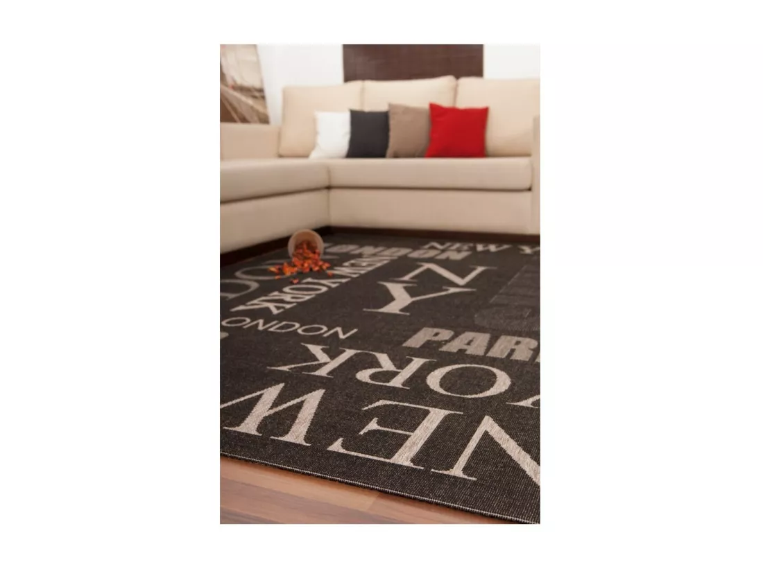 Tapis 290x200cm, design F115A coloris graphite - Confort et élégance pour votre intérieur