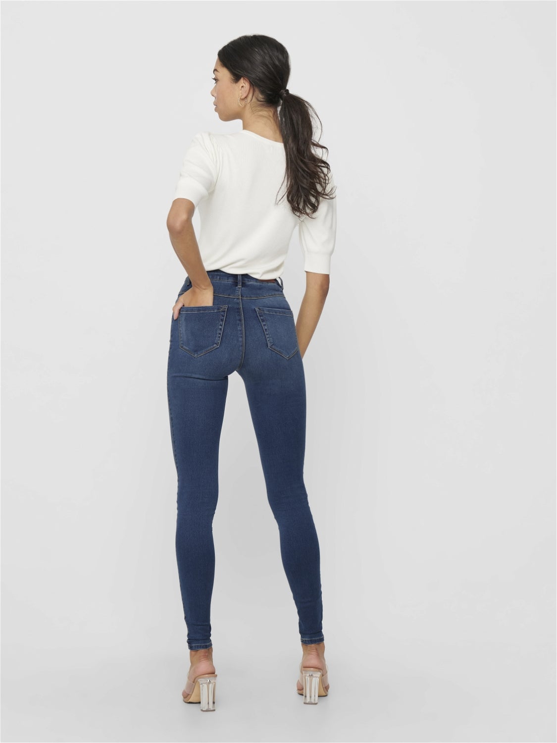 ONLROYAL Hohe Taille Skinny Fit Jeans Dark Blue Denim