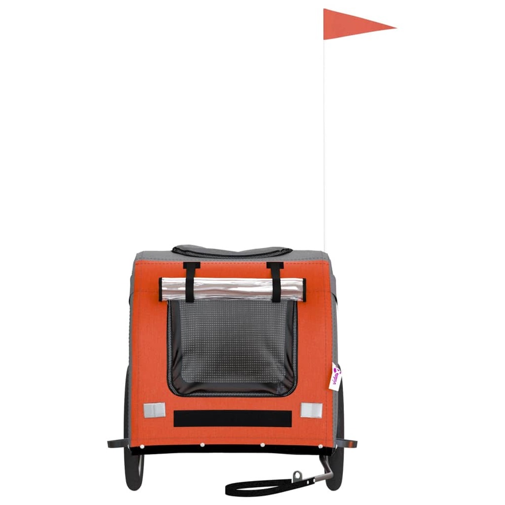 Remorque de vélo pour animaux de compagnie orange et gris
