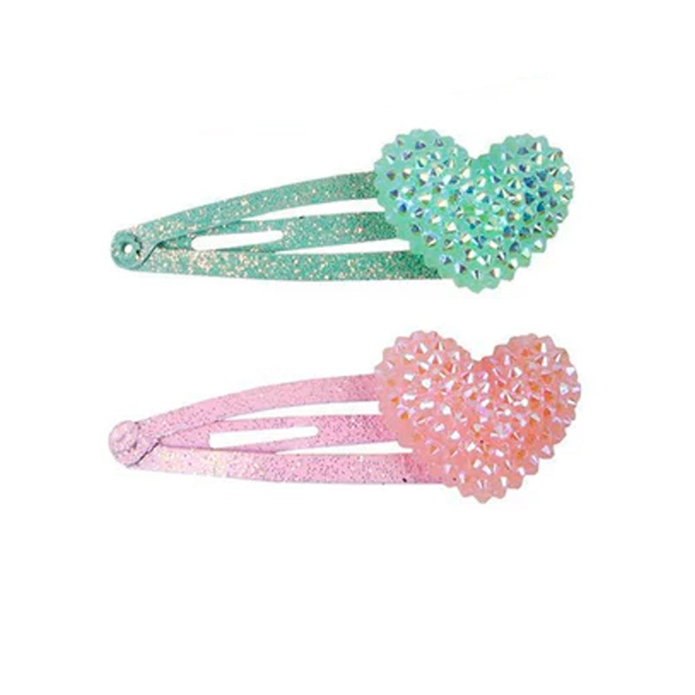 Køb Great Pretenders Boutique Sparkle Heart Bobble Hairclips Pink/Green
