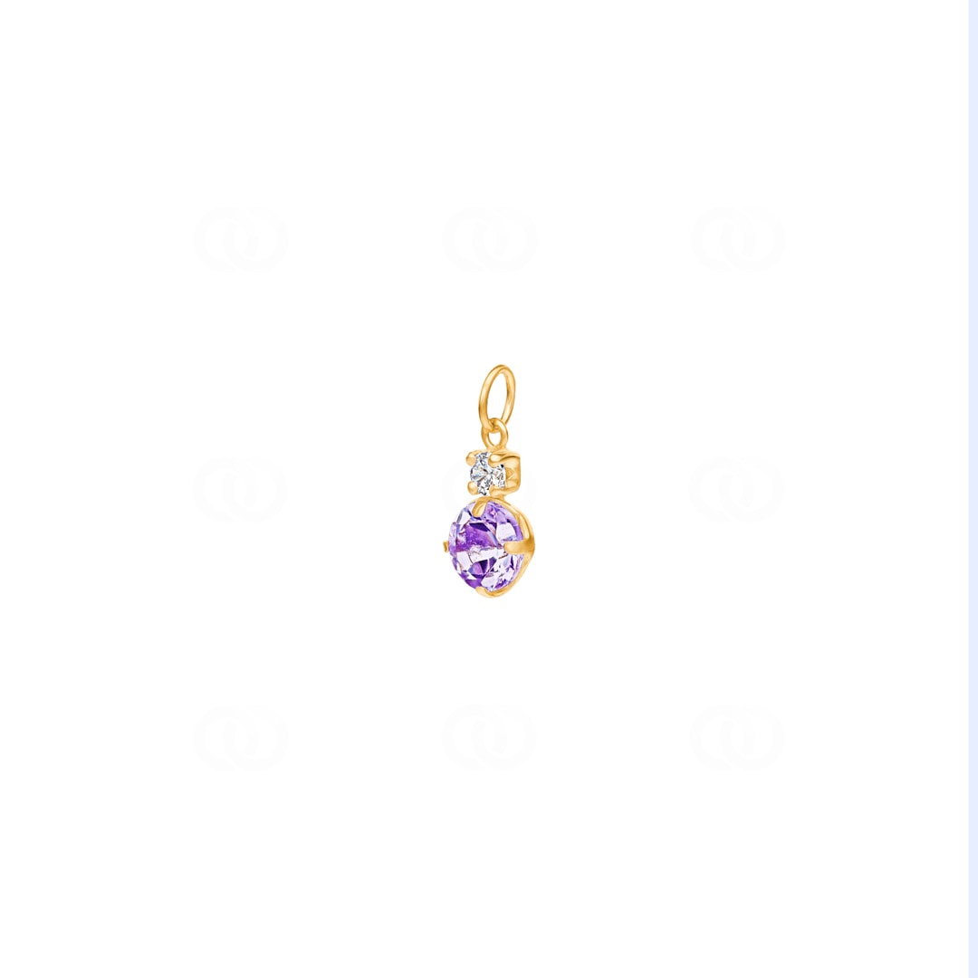 Anhänger 750/18 K Gelbgold mit Amethyst und Zirkonia