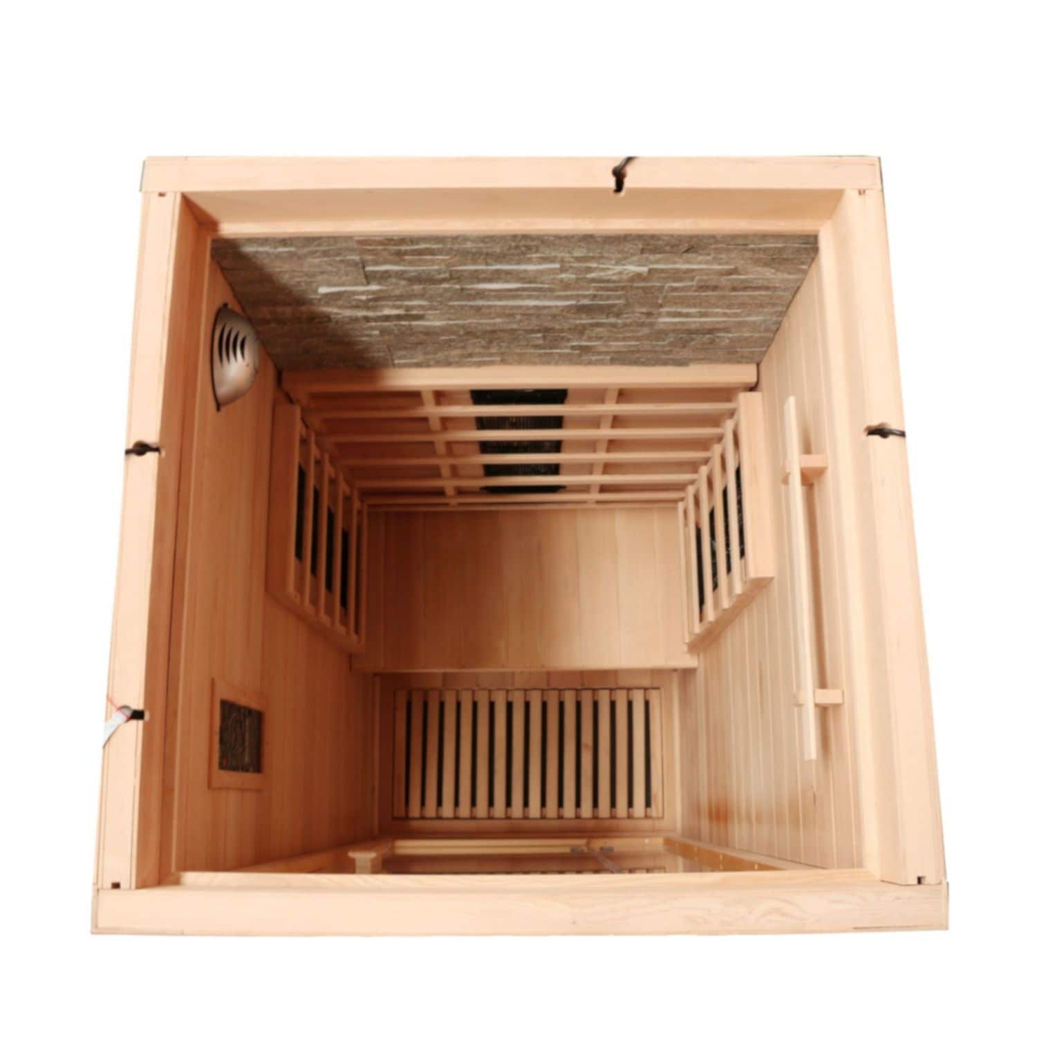 Dewello® Infrarotkabine Infrarotsauna MILTON 90cm x 90cm inkl. 4 Vollspektrumstrahler, Bodenstrahler, 1 Person, LED