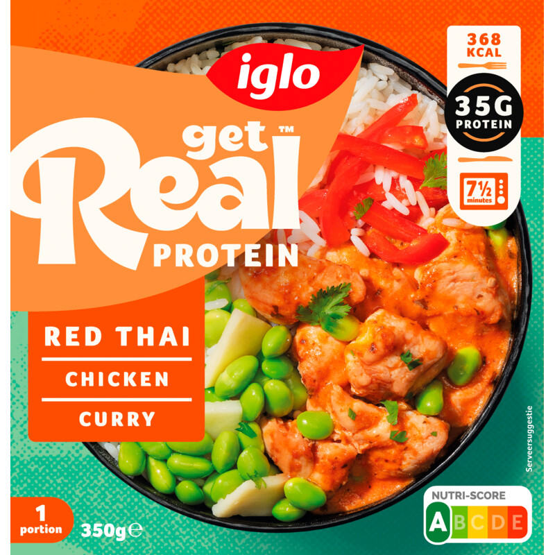 Iglo Get real protein red Thai chicken curry