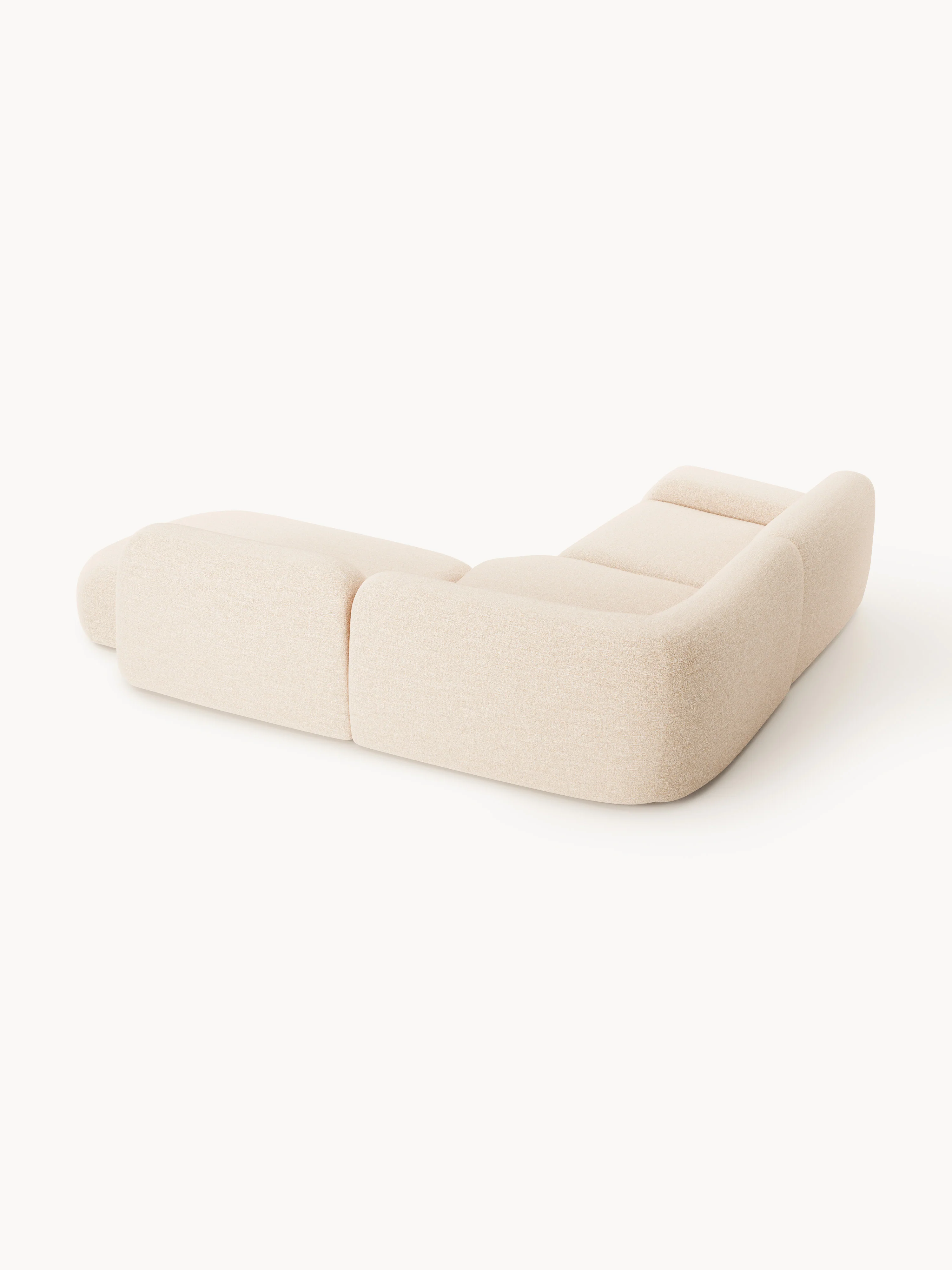 Modulaire bouclé hoekbank Wolke (4-zits) met chaise longue