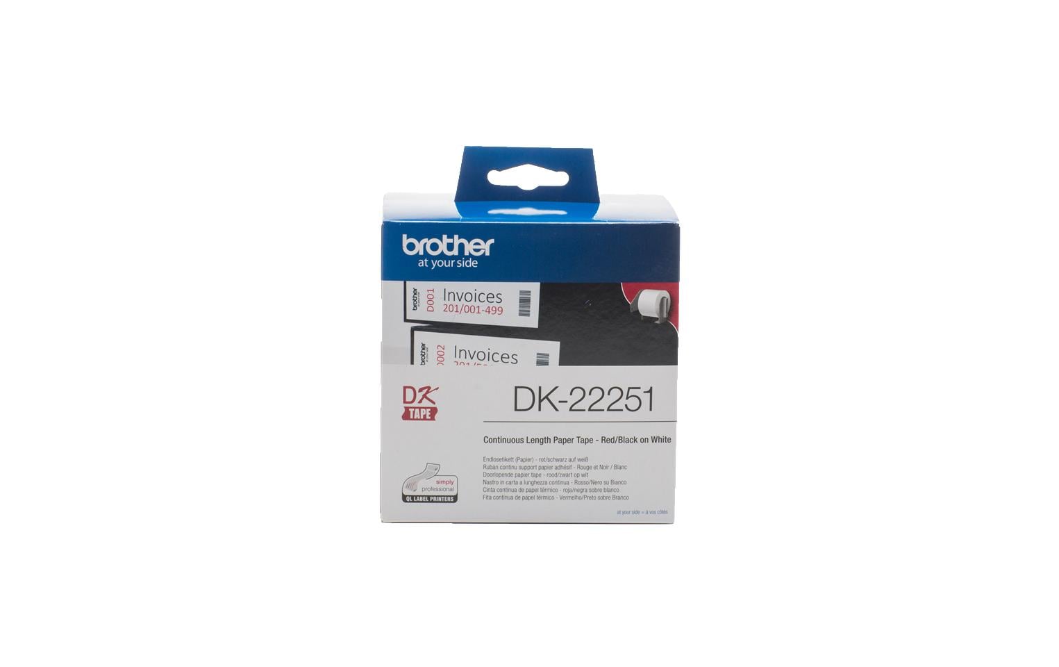 Etikettenrolle DK-22251 Thermo Direct 62 mm x 15.24 mEndlosband, rot/schwarz auf weiss
