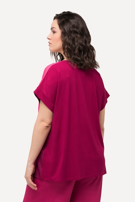 Blusenshirt, Oversized, Rundhals, Halbarm