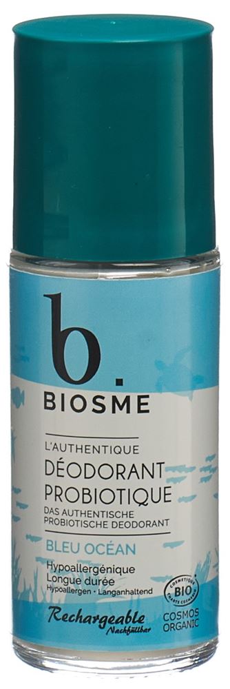 BIOSME Deodorant probiotisch<br>50 ml, Flasche, Roll-on, Bleu océan Nachfüllbar