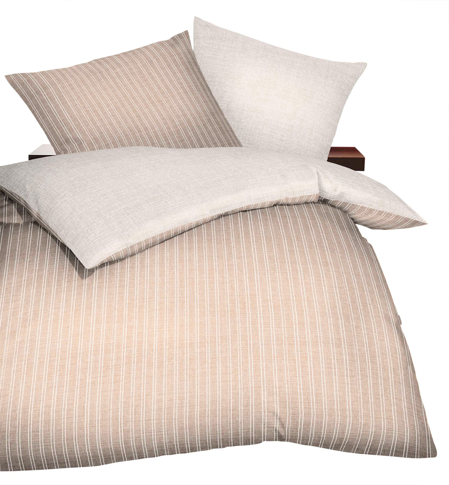 kaeppel Satin-Bettwäsche ETERNITY COMBO 155 x 220 cm natur