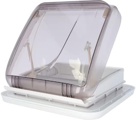 BERGER Dachhaube M 40x40 Transparent │Dachluke für Wohnwagen Wohnmobil Camper mit Zwangsbelüftung │Dachfenster Wohnwagenfenster für Campervan Ausbau Van Fenster Camping