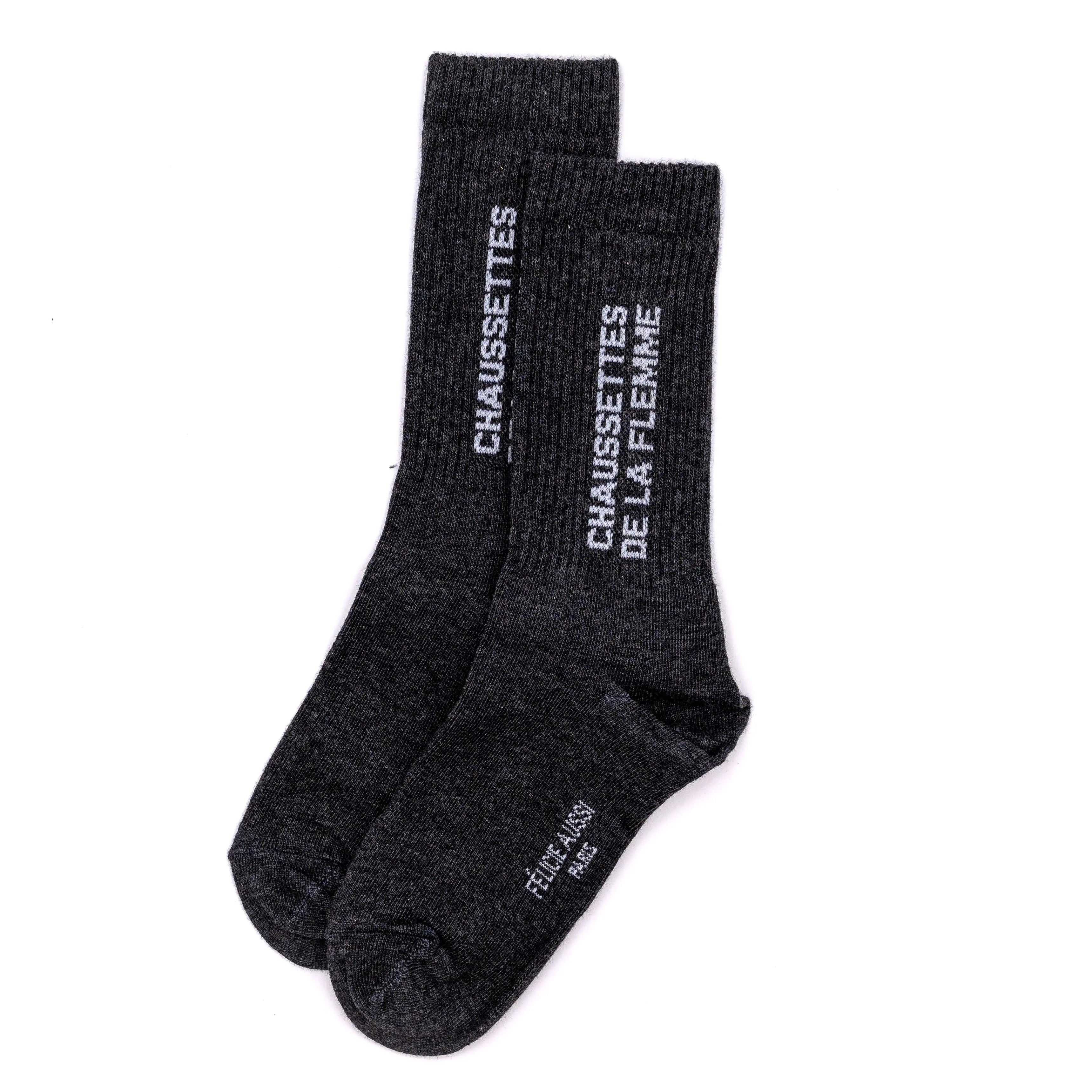 Chaussettes DE LA FLEMME anthracite chiné 36/40