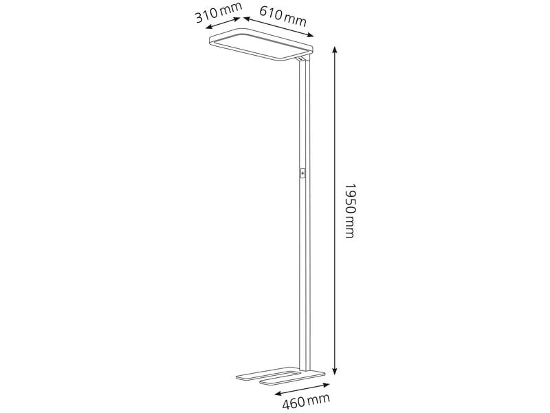 Hansa Bürostehleuchte LED Saphir 80 W, 4000 Kelvin, Anthraz Büroleuchte