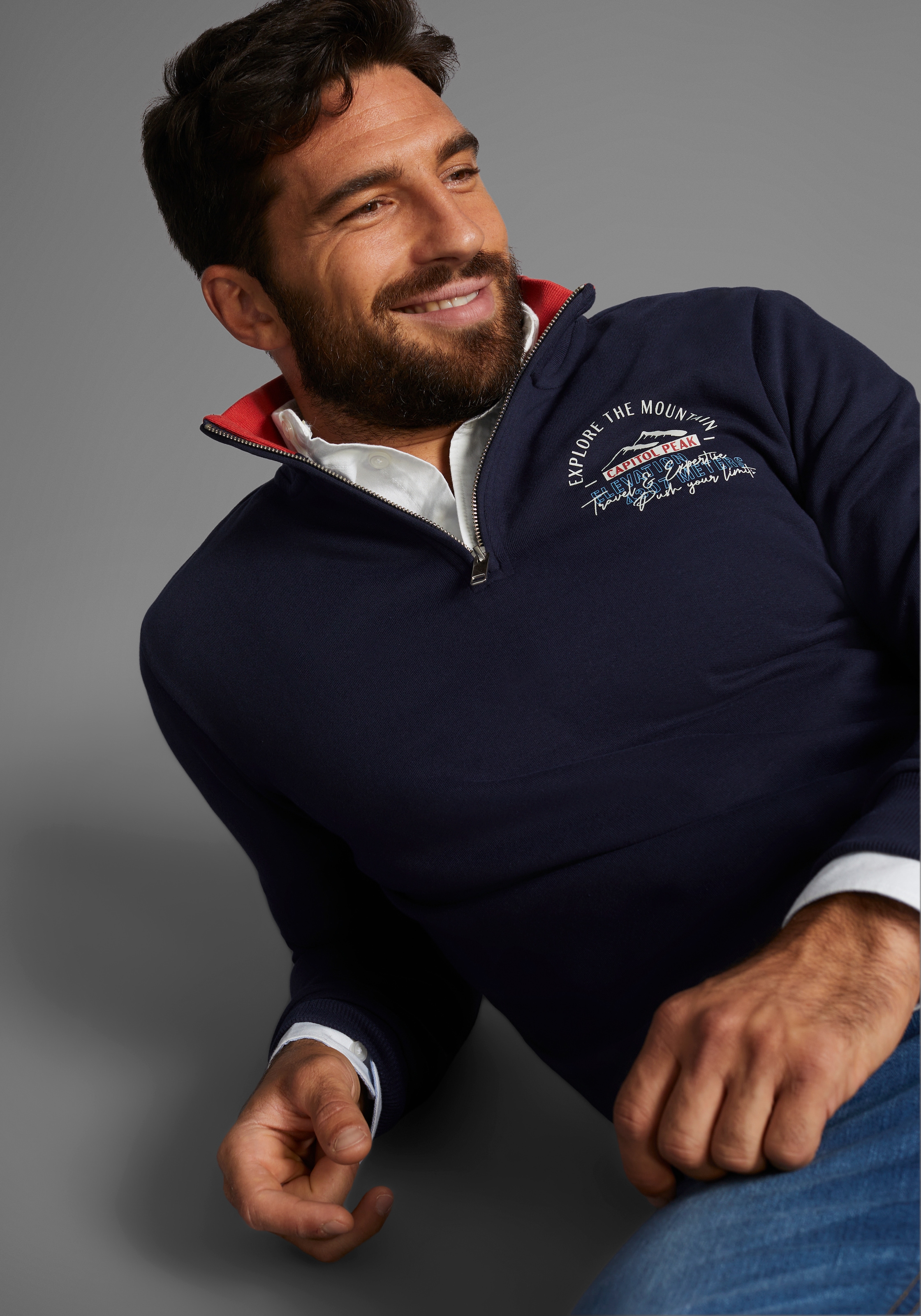 Man's World Sweatshirt , mit Kontrastkragen - Neue Farben