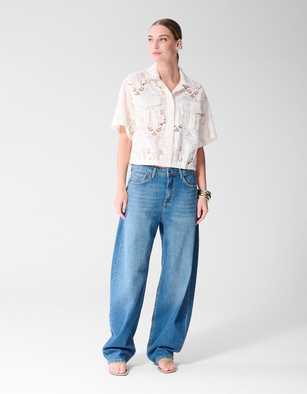 Embroidery Blouse Gebroken Wit By Mieke