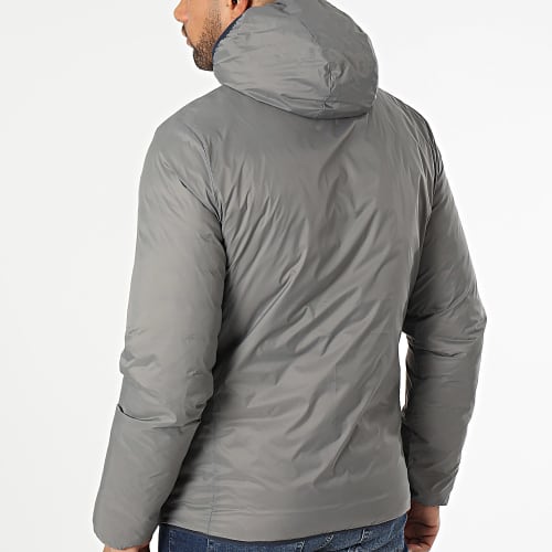 Doudoune Capuche Réversible Bleu Marine Gris