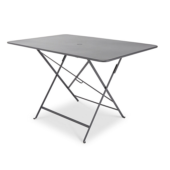 Table de jardin pliante Bistro en métal coloris carbone L.117 x l.77 x H.74 cm