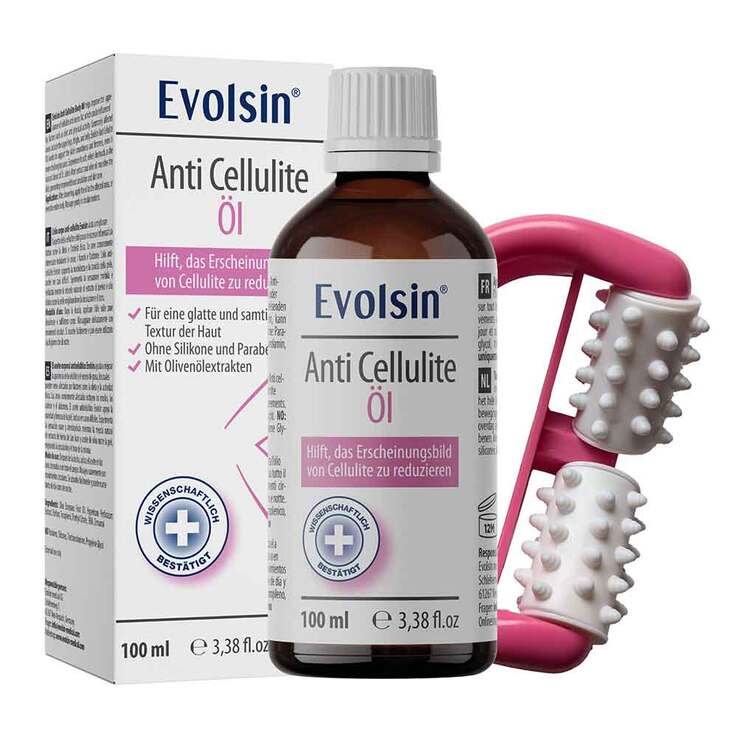 Evolsin Cellulite Öl mit Massageroller, 100 ml
