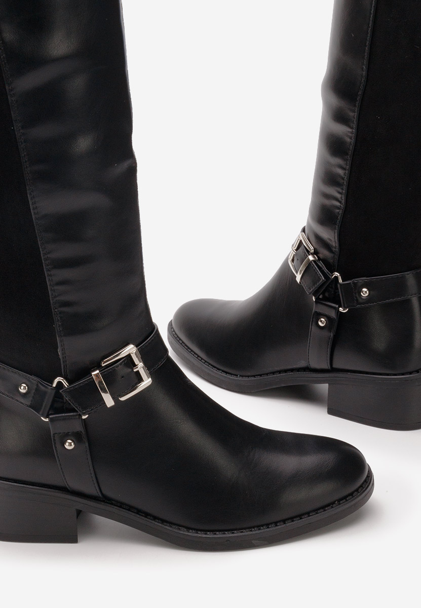 Bottes à petit talon noires Pedra V2