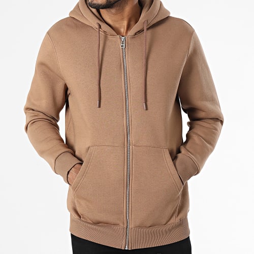 Sweat Zippé Capuche Camel