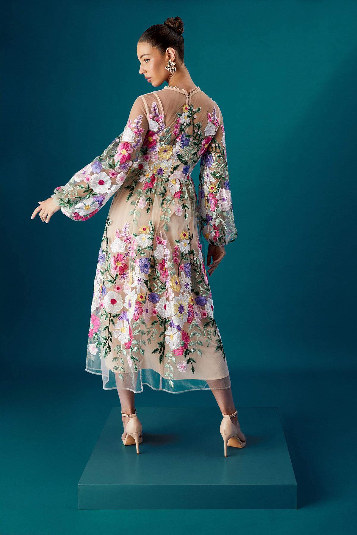Coast Robe Maxi Brodée à Manches Longues Coast Muse