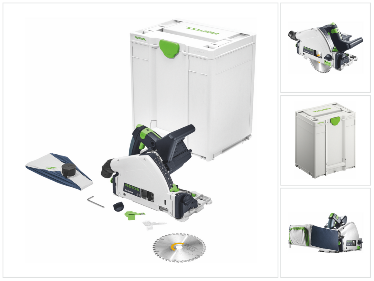 Festool TSC 55 KEB-Basic Accu-invalzaag 18 V / 36 V (2x 18 V) 160 mm Borstelloos (576712) + Systainer - zonder accu, zonder lader (opvolger van 201395)
